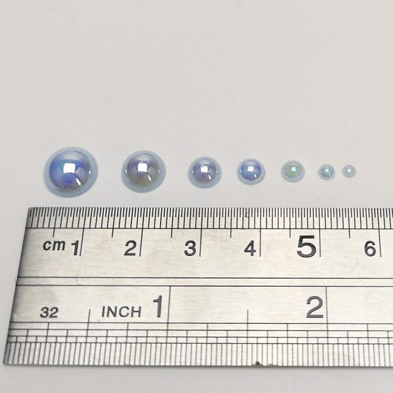 Chenkou Craft 3000PCS 1 Box Blue Round Flatback Imitation Half Pearls Bead Loose Beads Gem (Blue Half Ball) - Image 2